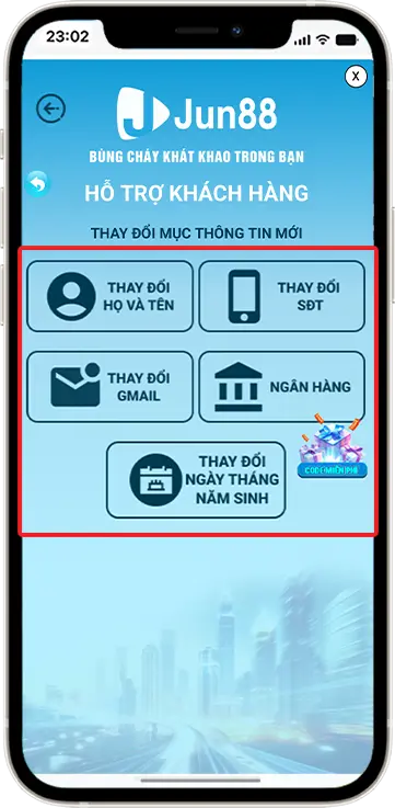 Bước 2: Chọn Thay Đổi SĐT